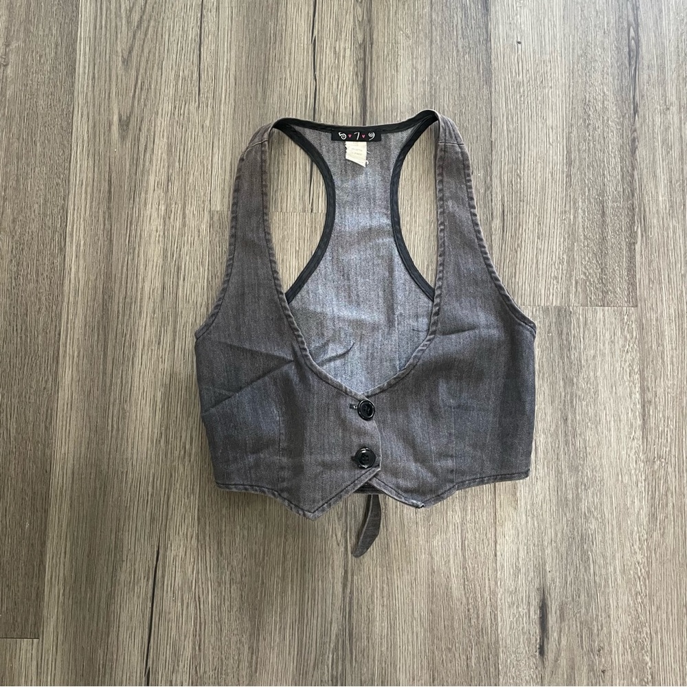 Grey Cropped Vest